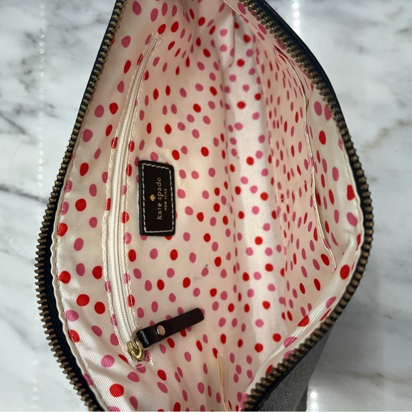 KATE SPADE’S WELLESLEY BYRD BLACK LEATHER GOLD CHAINLINK SHOULDER BAG •LIKE NEW• - Picture 5 of 6